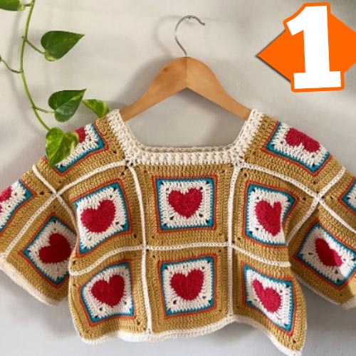 Receita Cropped Coração de Crochê com o Fio Natural Algodón