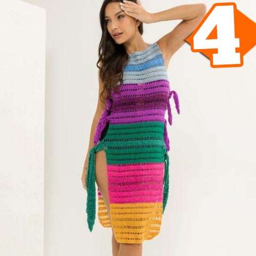 Receita Saída de Praia Colors de Crochê com a Linha Anne