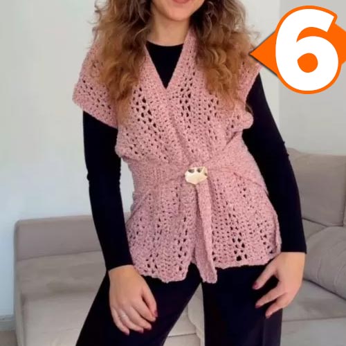 Receita Colete Quartzo de Crochê com o Fio Velvet