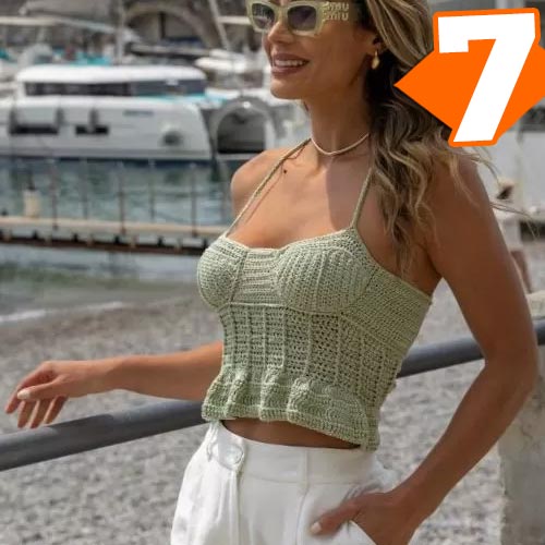 Receita Cropped Pistache de Crochê com a Linha Queen