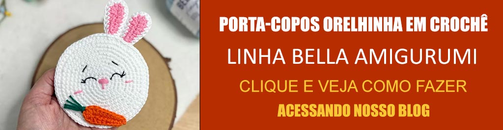 Receita Porta-Copos Orelhinha em Crochê com a Linha Bella Amigurumi