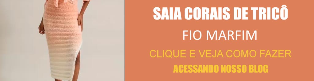 Saia Corais de Tricô com Fio Marfim – Receita com Molde