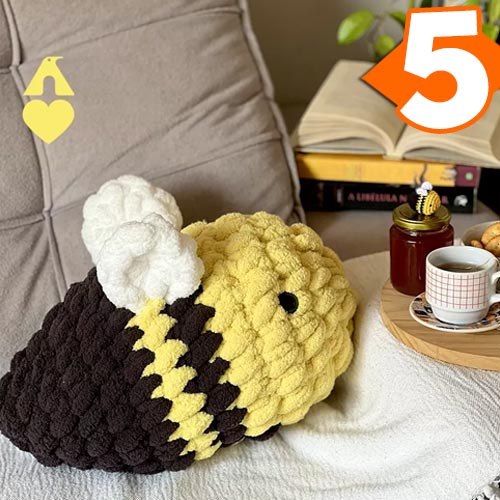 Receita Abelha Giga Maxi Amigurumi com Fio Giga Pingouin