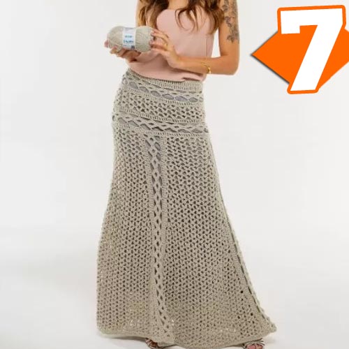 Receita Saia de Crochê com Fio Cisne Balada