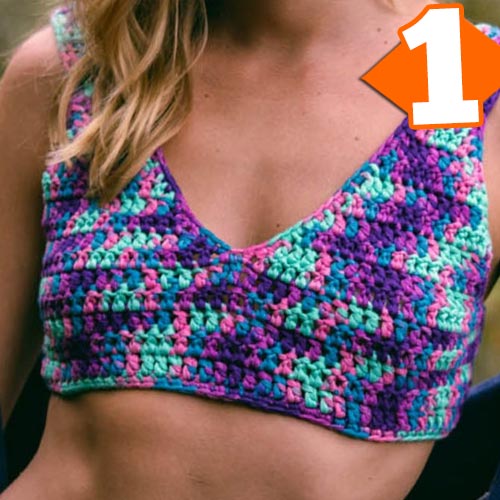 Receita Top Violetas de Crochê com o Fio Amor Perfeito