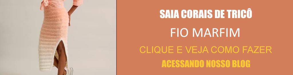Saia Corais de Tricô com Fio Marfim – Receita com Molde