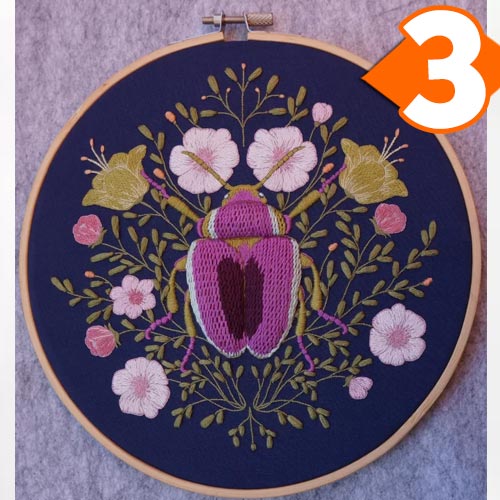 Receita Bordado Risco Besouro com Maxi Mouliné Círculo