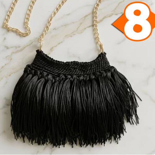 Receita Bolsa com Franjas de Crochê com Fio  Cisne Moderno