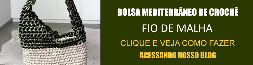 Bolsa Mediterrâneo de Crochê com Fio de Malha Círculo – Receita com Gráfico