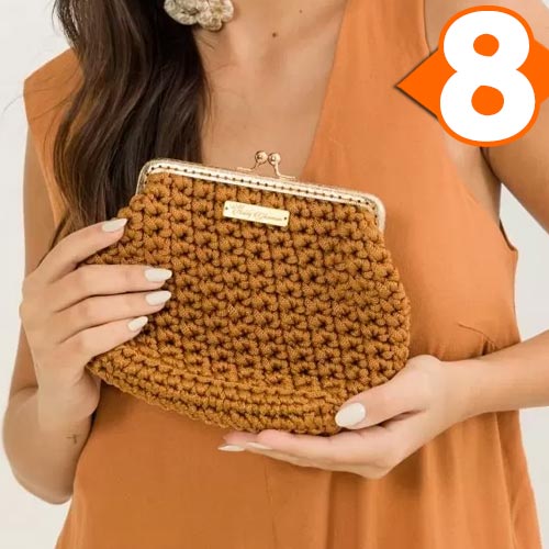 Receita Bolsa Nozes de Crochê com Fio Náutico Círculo