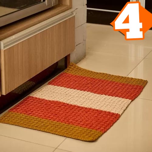 Receita Tapete Hena de Crochê com  Fio de Malha Premium