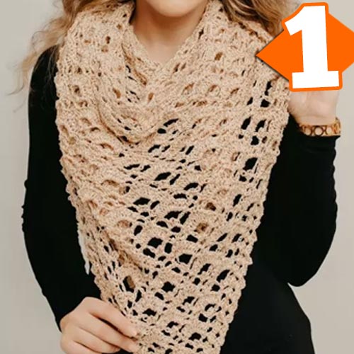 Receita Xale Aura de Crochê com a Linha Lolita Círculo