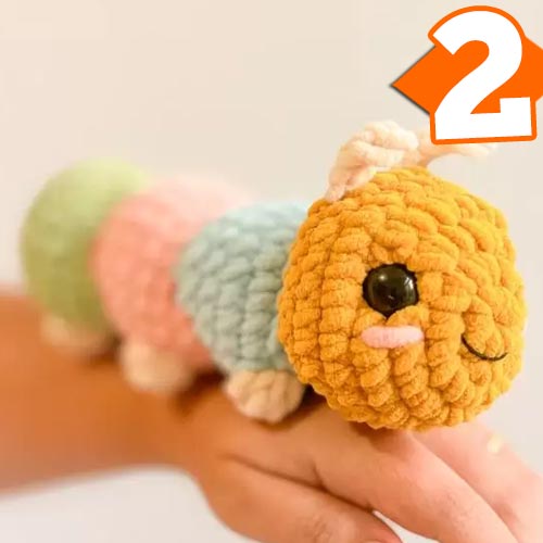 Receita Lagarta Aquarela de Amigurumi com Fio Amigurumi Chenille