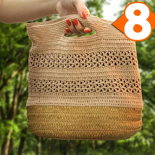 Receita Bolsa Amêndoa de Crochê com Linha Duna Círculo
