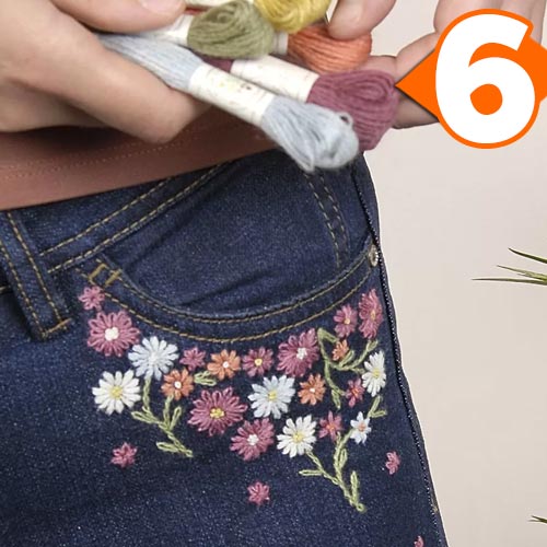 Receita Bordado Flowers com Linha DMC  Eco Vita 360