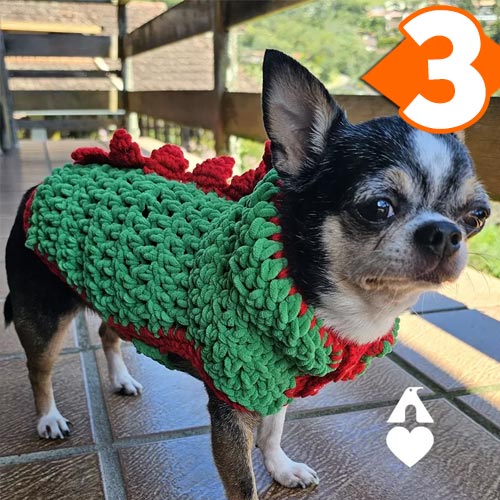 Receita Capinha Dino para Pet com Vellut Amigurumi