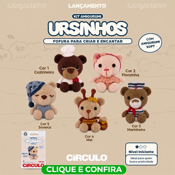 Kit Amigurumi Ursinho Soft