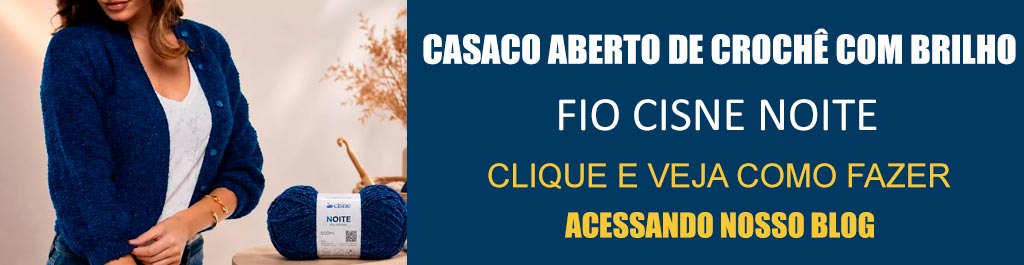 Casaco Aberto de Crochê com Brilho: Cisne Noite para o Inverno