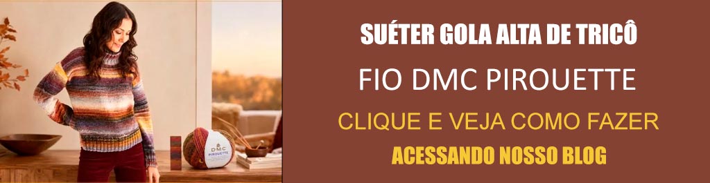 Suéter Gola Alta de Tricô com Fio DMC Pirouette – Receita