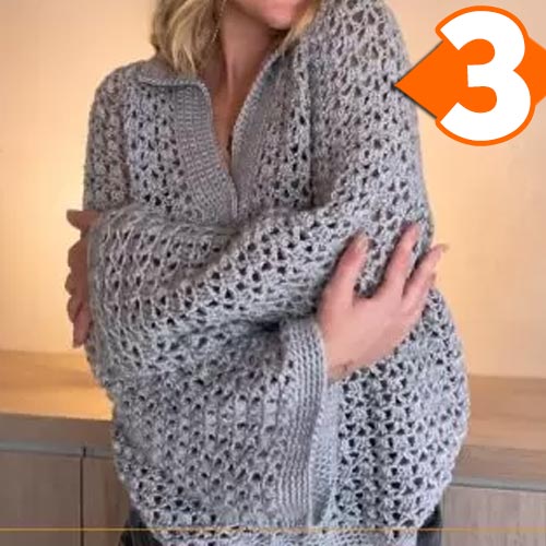 Receita Camisa Sedificada de Crochê com Lã Sedificada Pingouin