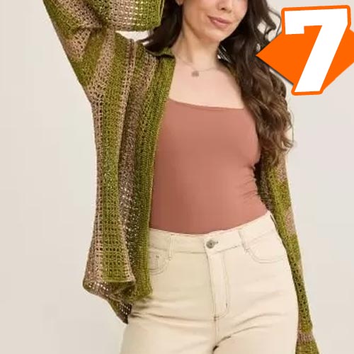 Receita Camisa Nascente de Crochê com Encanto Slim
