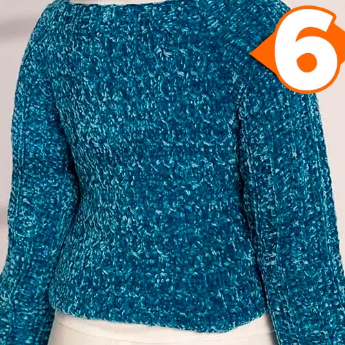 Receita Blusa Cassino de Tricô com Fio Veludo Molhado – Receita com Gráfico