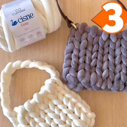 Receita Bolsa Maxi de Crochê com Fio Cisne Cozy – Receita Sem Agulha