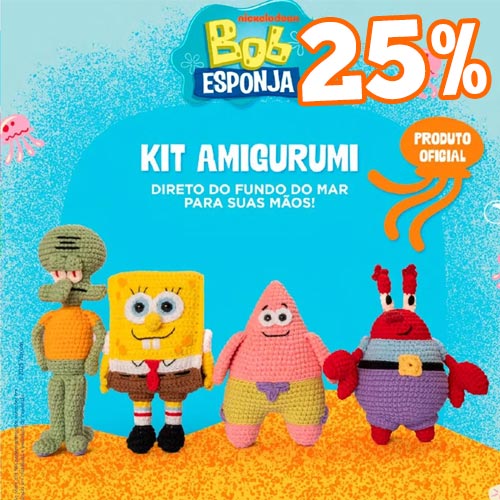 Kit Amigurumi Bob Esponja e Amigos
