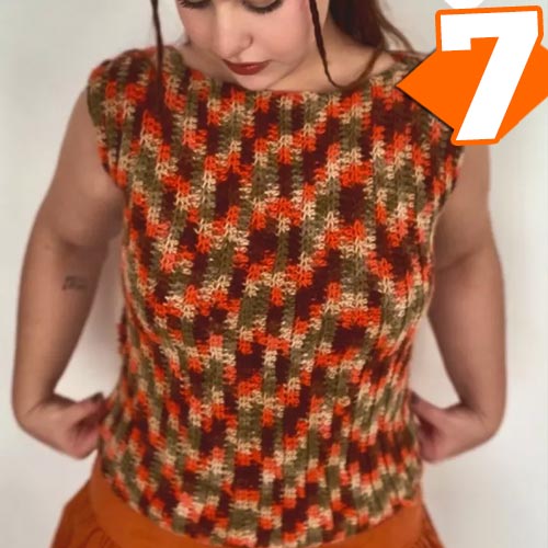 Receita Blusa Mesclada de Crochê com Fio Flash