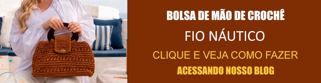 Bolsa de Mão de Crochê com Fio Náutico – Receita com Gráfico