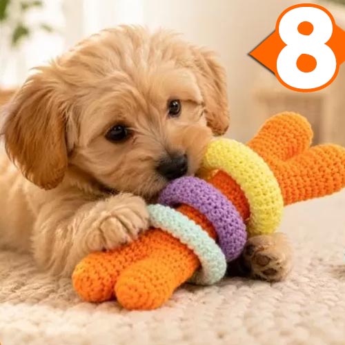 Receita Brinquedo Pet Osso com Argolas em Amigurumi