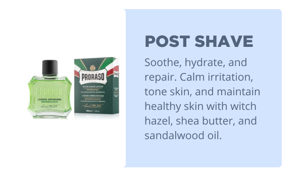 Soothe, hydrate, and repair. Calm irritation, tone skin, and maintain healthy skin with witch hazel, shea butter, and sandalwood oil.
