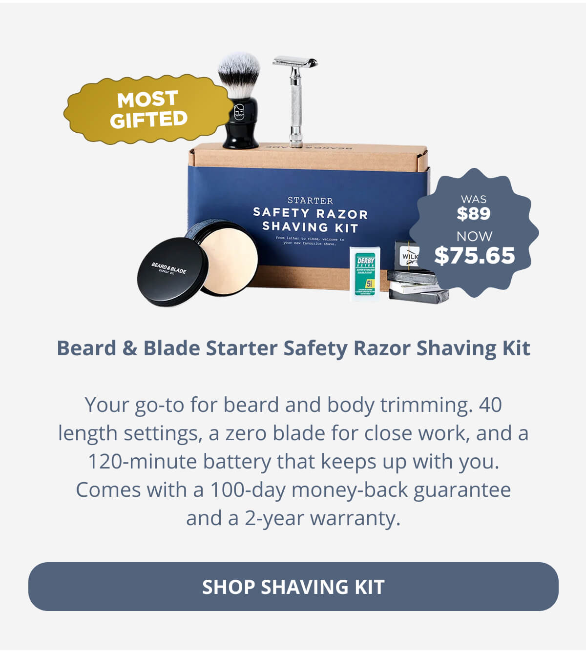 Beard & Blade Starter Safety Razor Shaving Kit