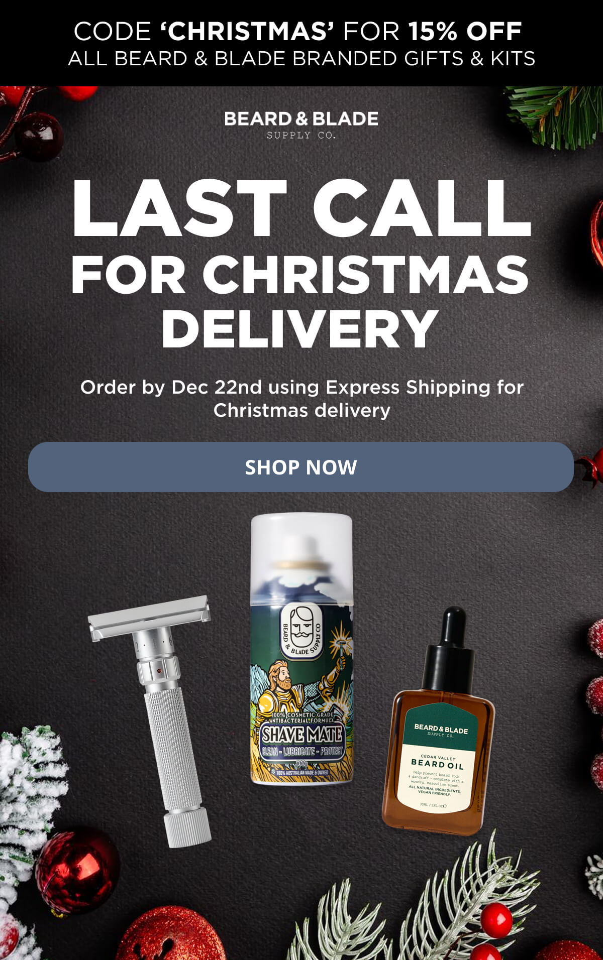 LAST CALL FOR CHRISTMAS DELIVERY 