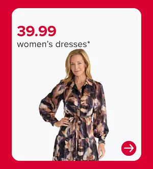 39.99 womens dresses. A woman in a patterned dress.