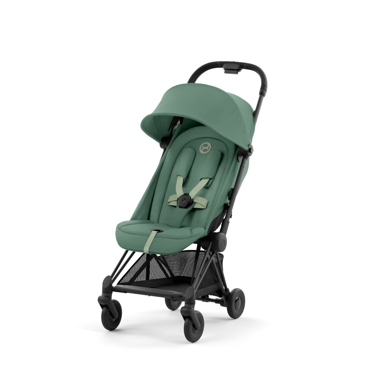 Coya Stroller Matt Black - Leaf Green