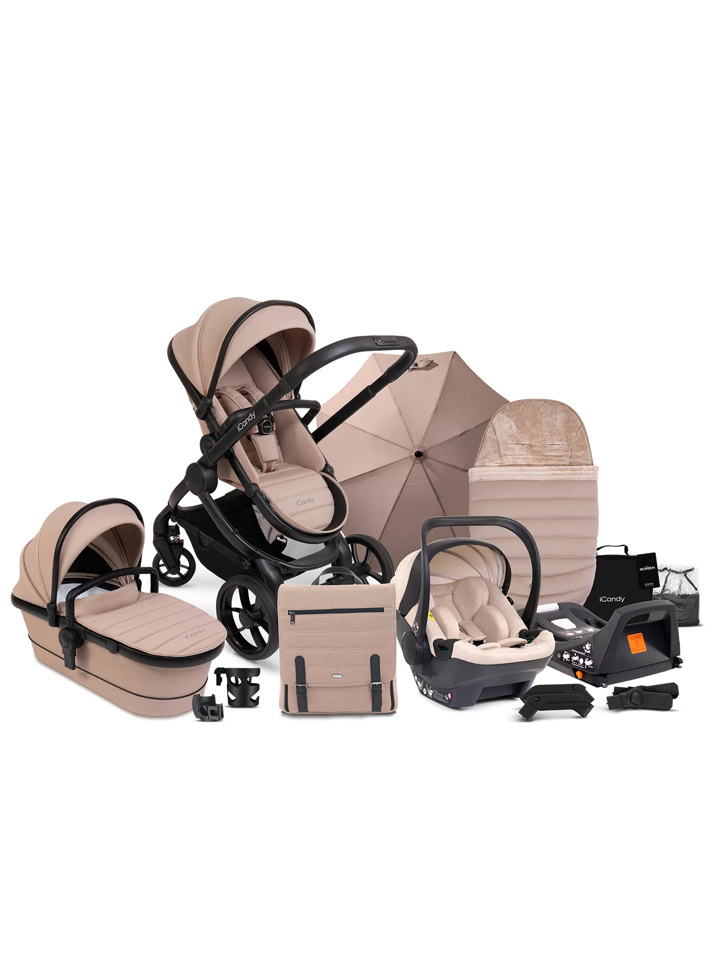 Peach7 Complete Bundle Travel System with Cocoon Car Seat & Base