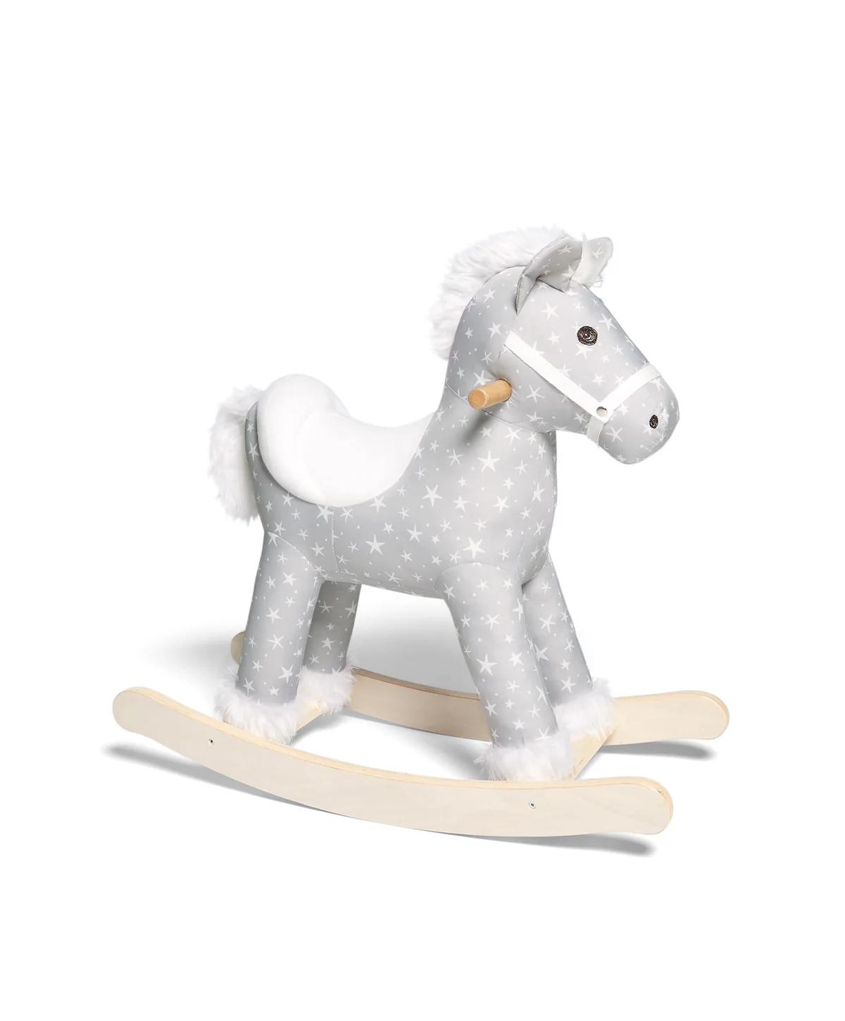 Rocking Horse - Star - Grey/White