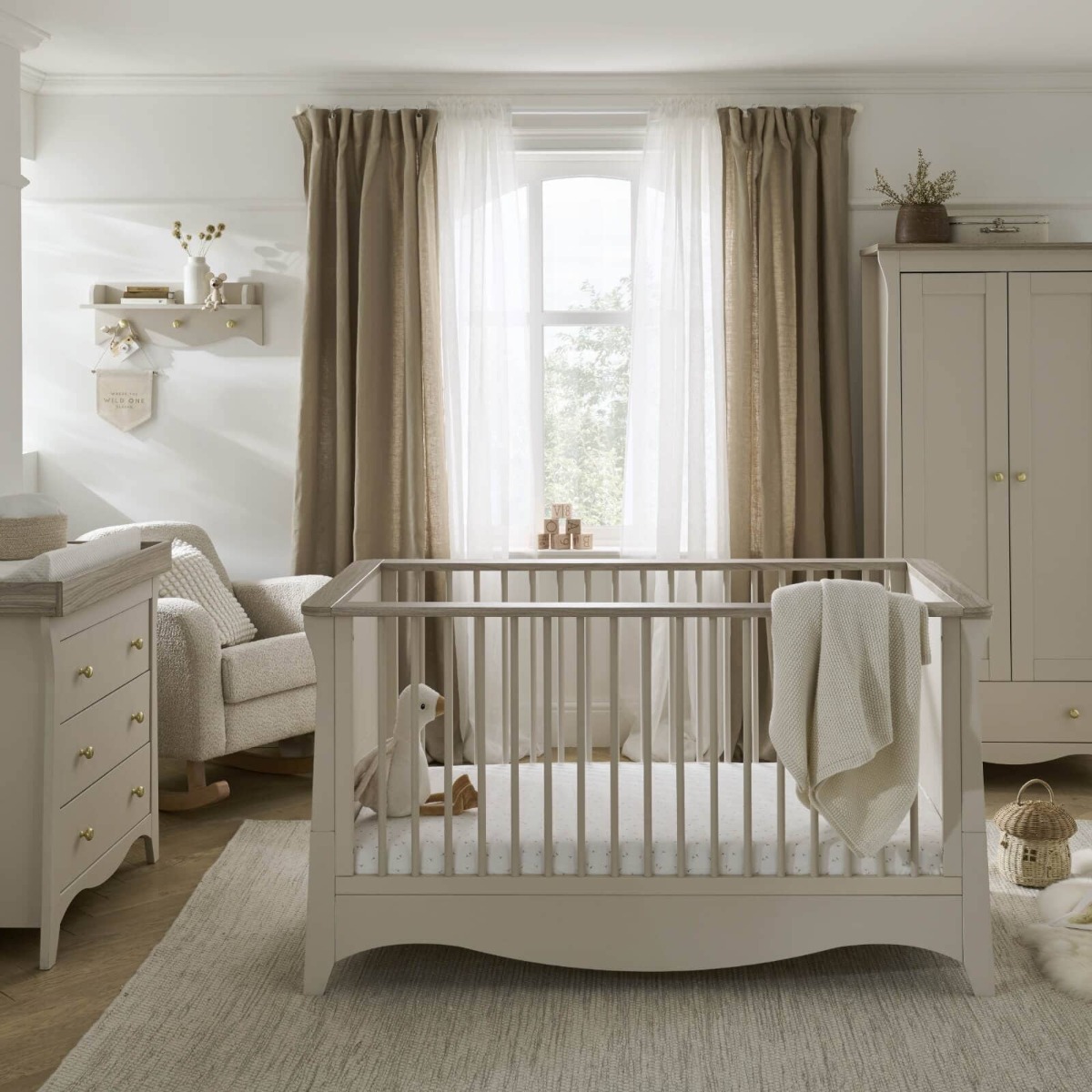 Clara 3 Piece Cot Bed Range - Cashmere