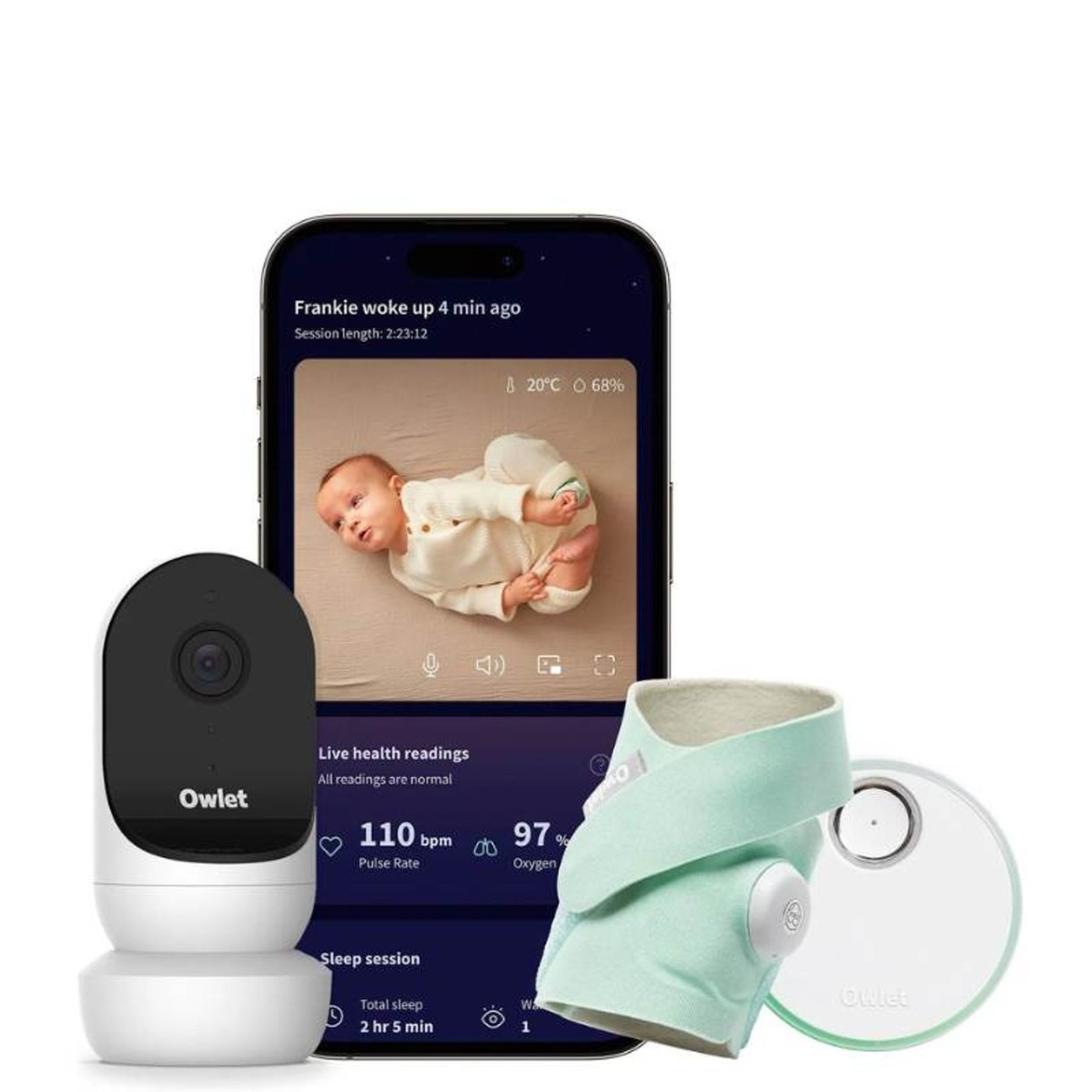 Owlet Dream Sock & Cam2 Bundle - Mint