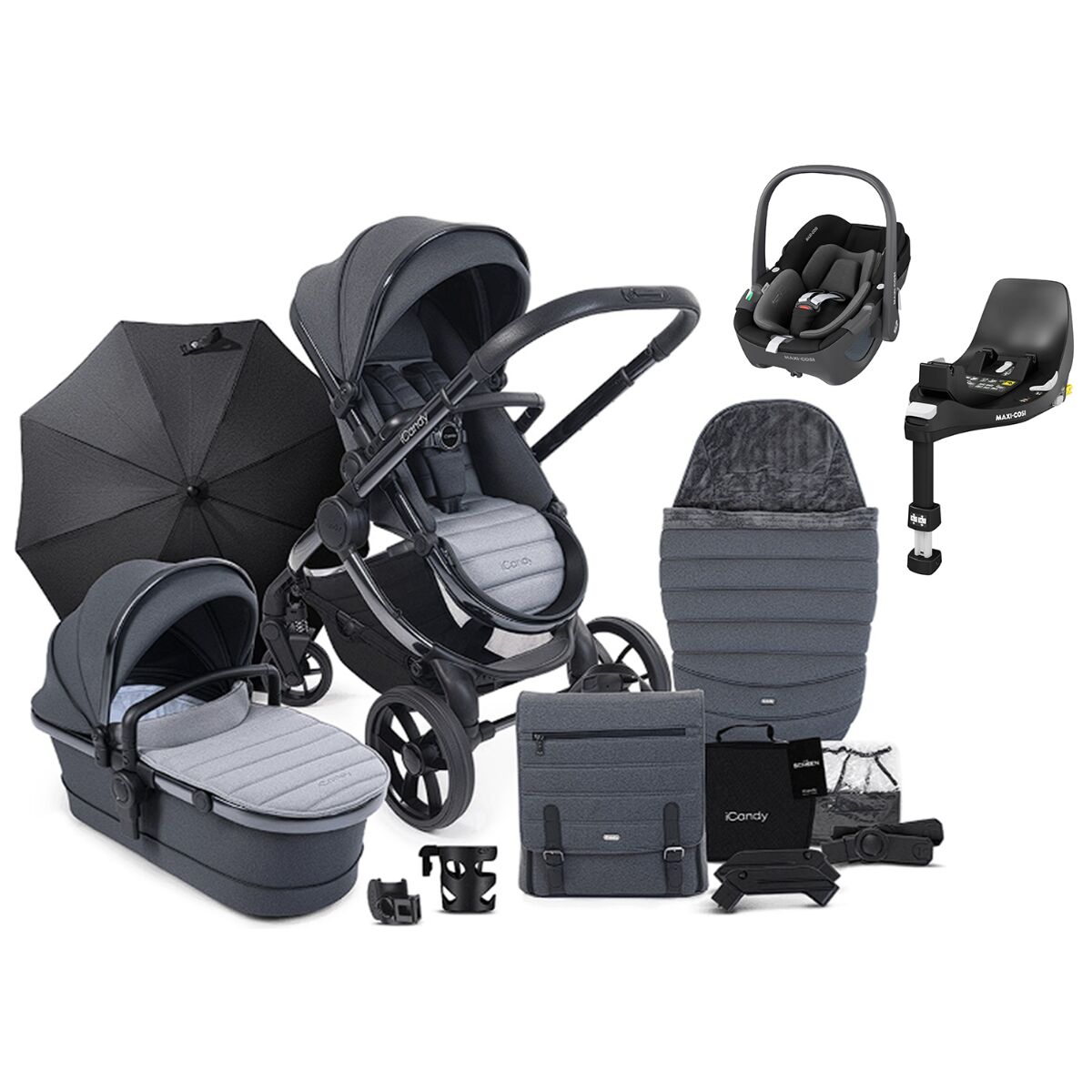 Peach7 Complete Travel System with Maxi-Cosi Pebble 360 Car Seat & Familyfix 360 Base 