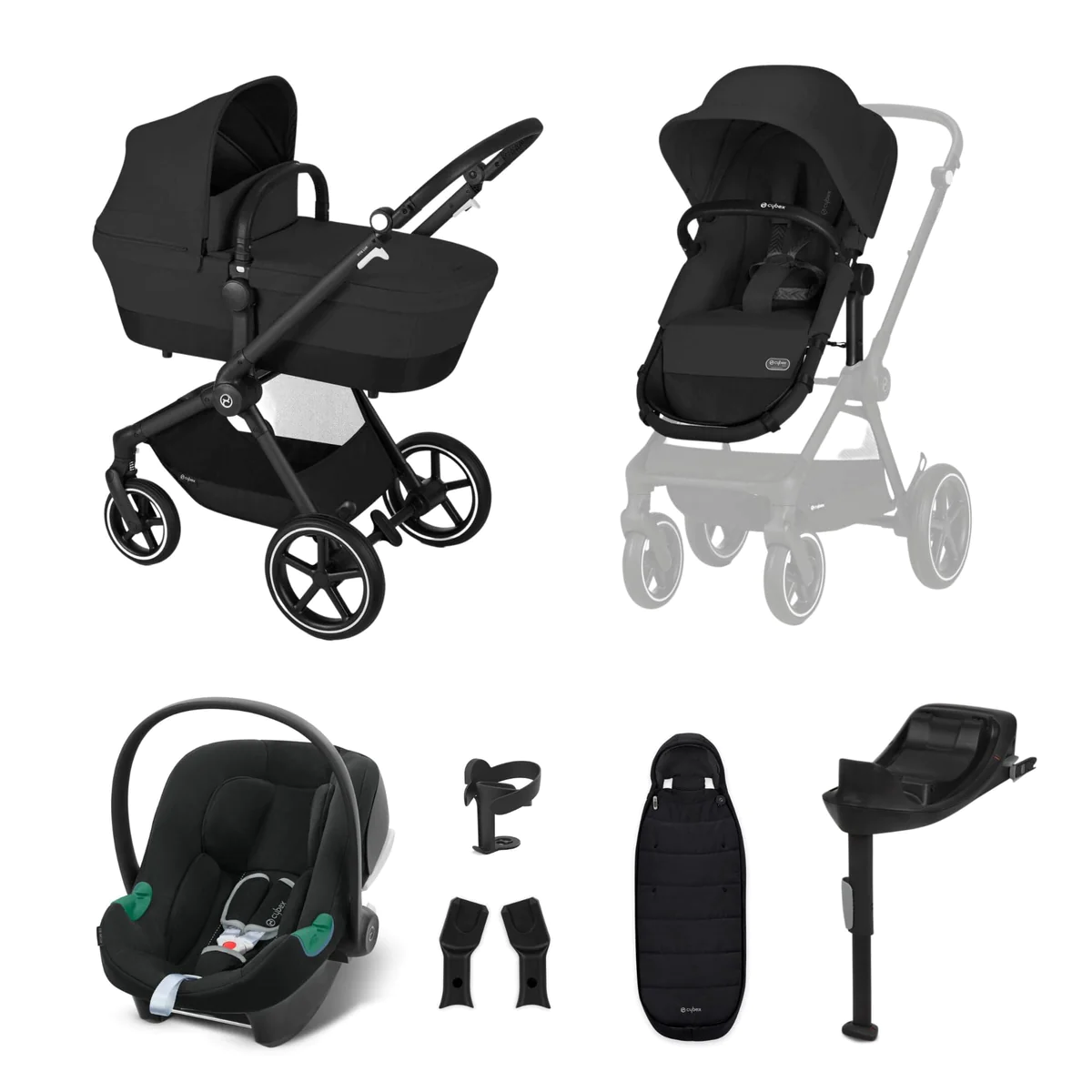 EOS Lux 9 Piece Bundle with Cybex Aton B Car Seat & Base 