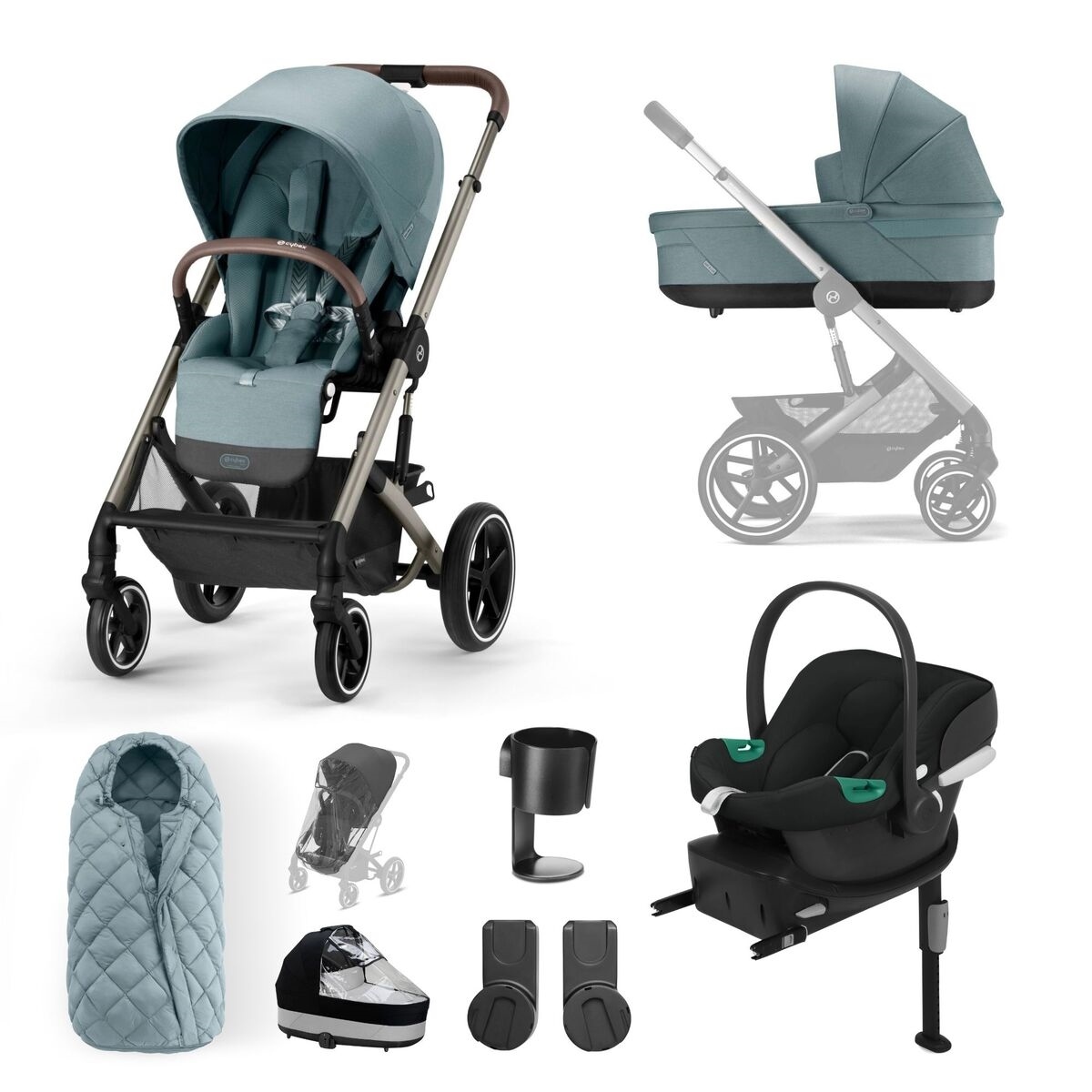 Balios S Lux Complete Travel Bundle with AtonB2 Car Seat & Base 