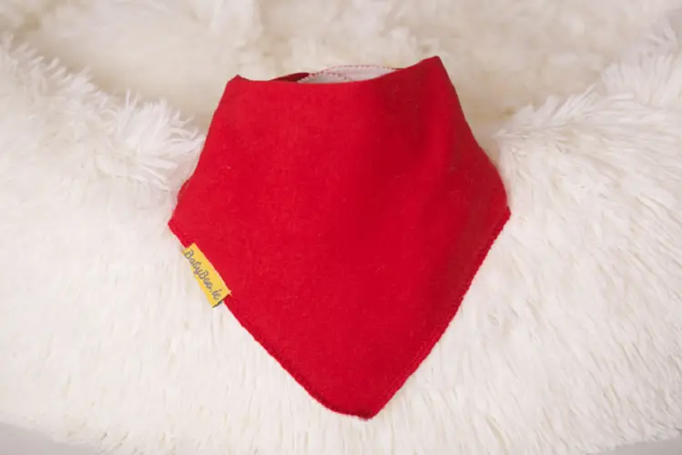 Organic Cotton Dribble Bandana Bib - Just Red