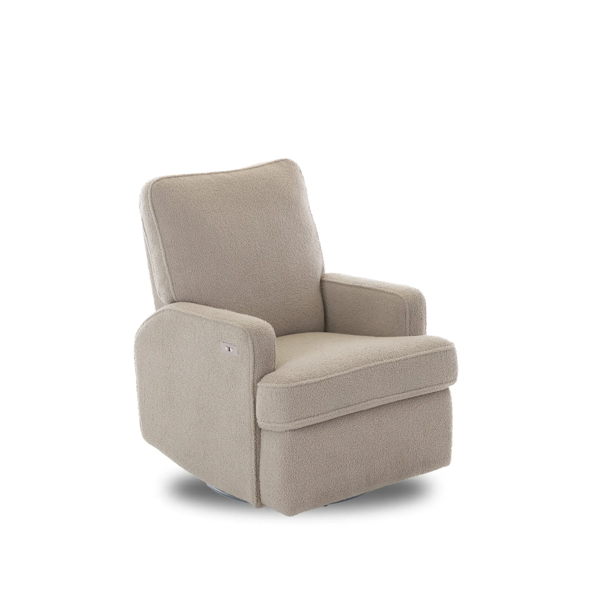 Obaby Madison Swivel Glider Recliner Chair Teddy Fabric - Truffle
