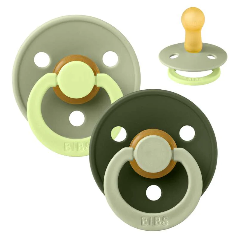 BIBS Pacifier Studio Colour 2 PACK Fusion Latex - Sage Hunter Green Mix