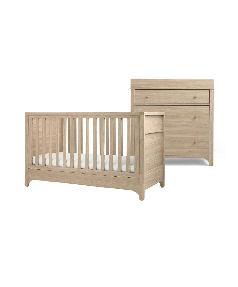 Mamas & Papas Barton 2Piece Cotbed Set with Dresser Changer - Natural/Oak