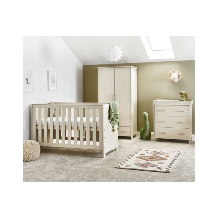 Nika 3 Piece Cot Bed Range Range - Oatmeal