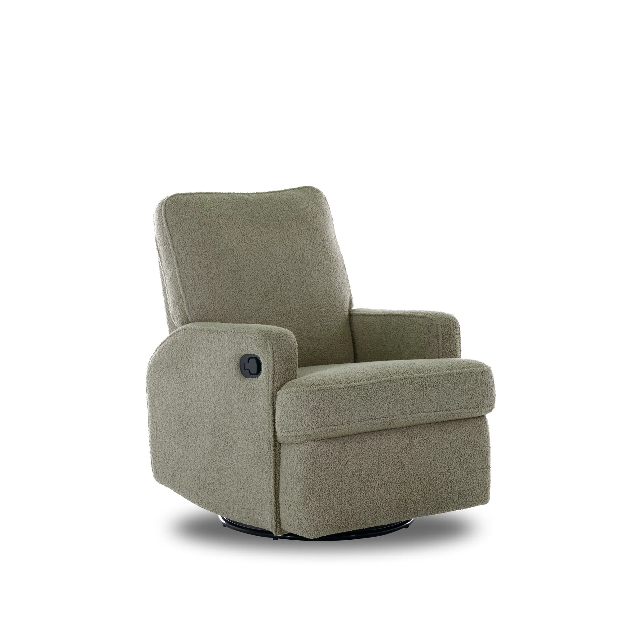 Obaby Madison Swivel Glider Recliner Chair Teddy Fabric - Olive
