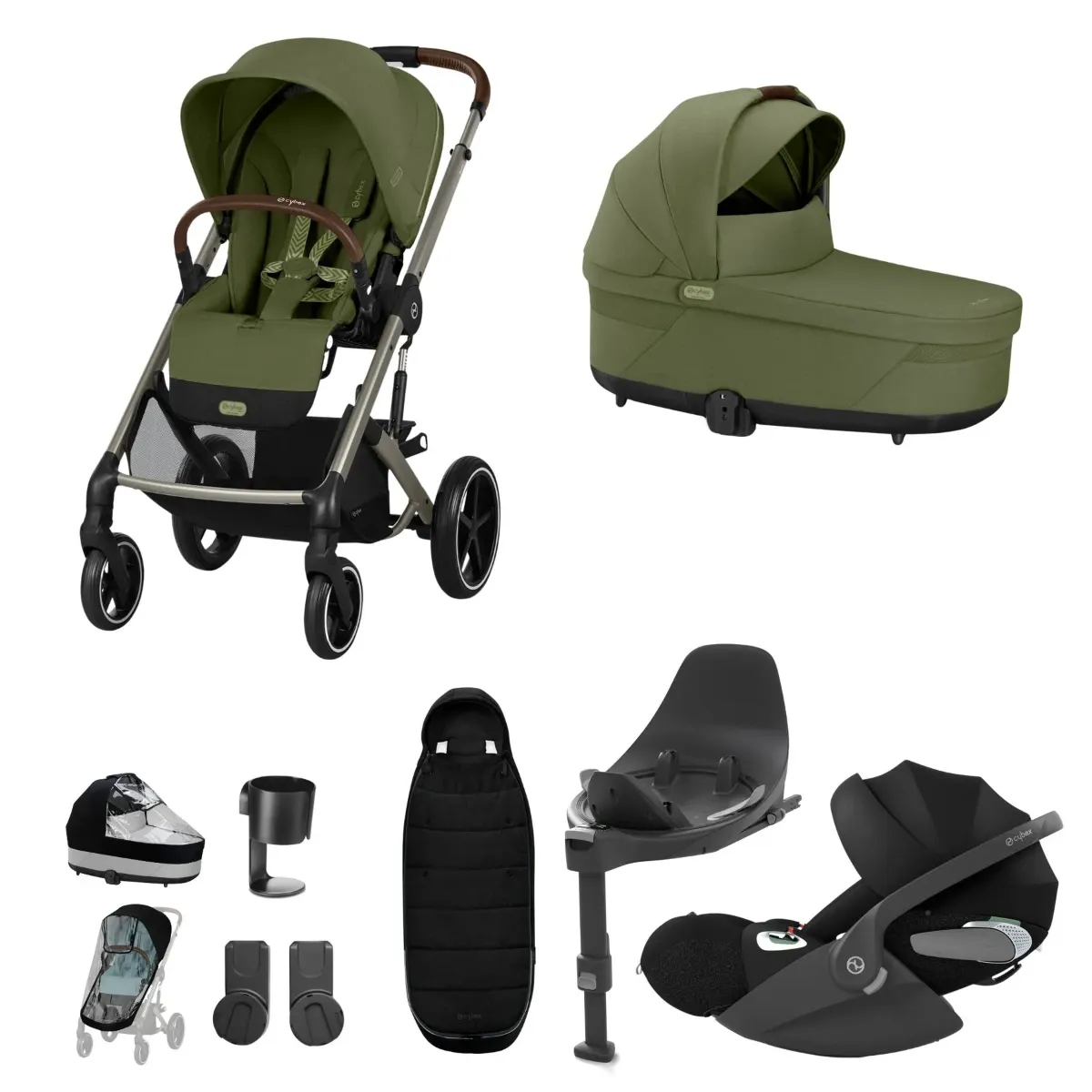 Cybex Balios S Lux 10 Piece Bundle with Cybex Cloud T i-Size Rotating Baby Car Seat & Base